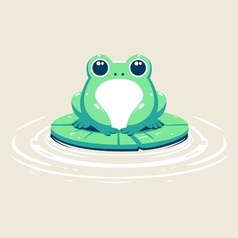 Grenouille sur nénuphar