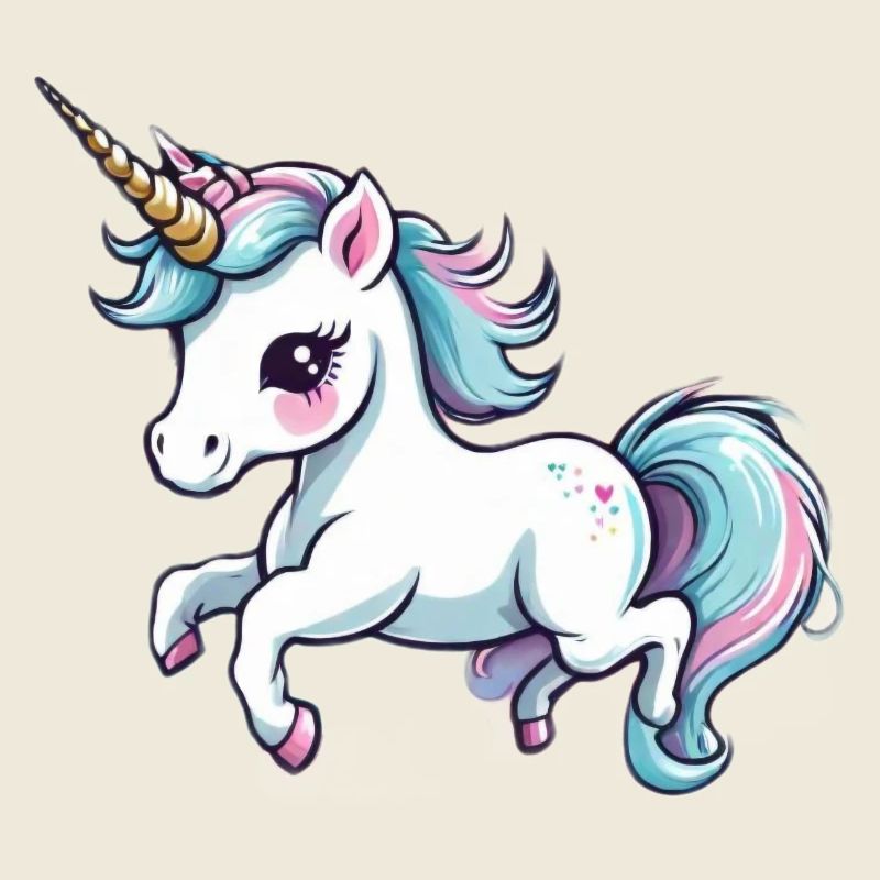 Licorne Einhorn Kawaii