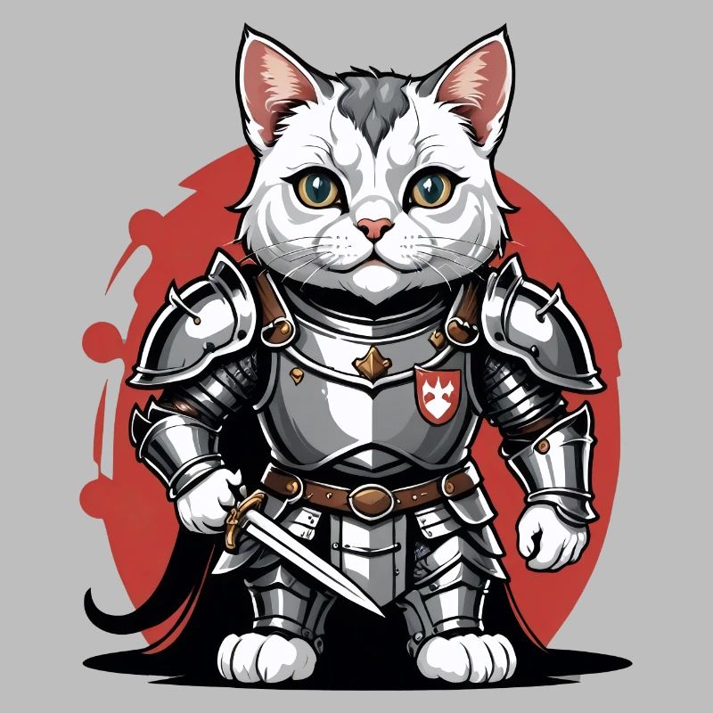 Chat Chevalier Chevalier Chat Cadeau Médiéval