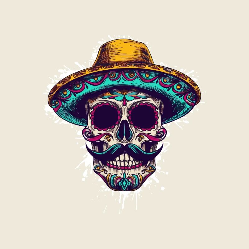 Crâne Mexicain Sombrero