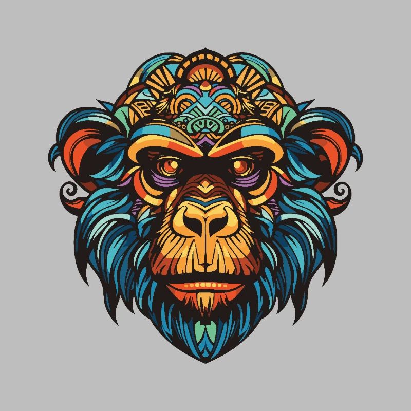 Monkey Portrait Head