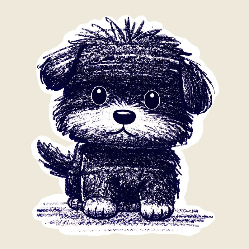 Wuscheliges Hündchen (Blau)