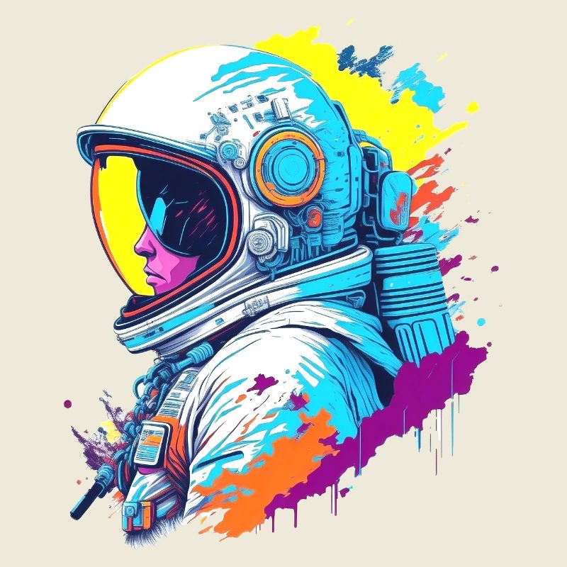 Astronaut Farbspritzer Illustration