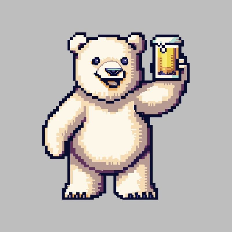 Eisbär Pixel Bier