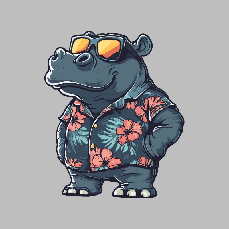 Hippopotame drôle d’été