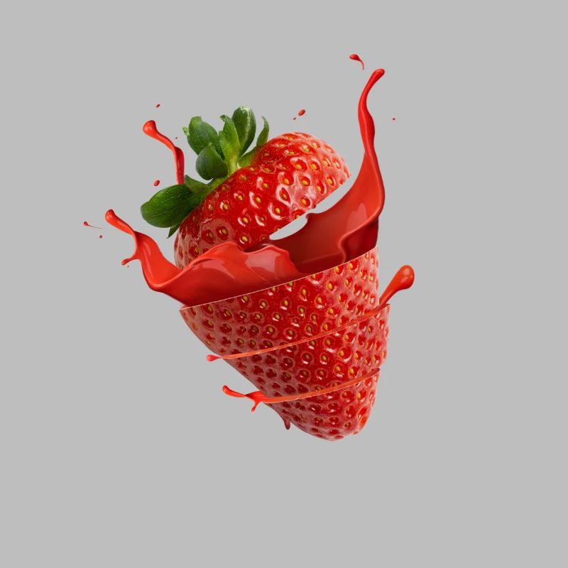 Fraise avec éclaboussure
