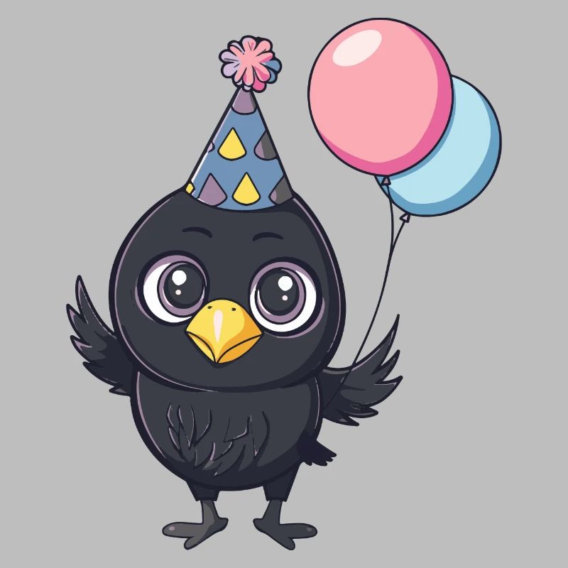 Corbeau Corbeau Anniversaire Bande dessinée Mignon