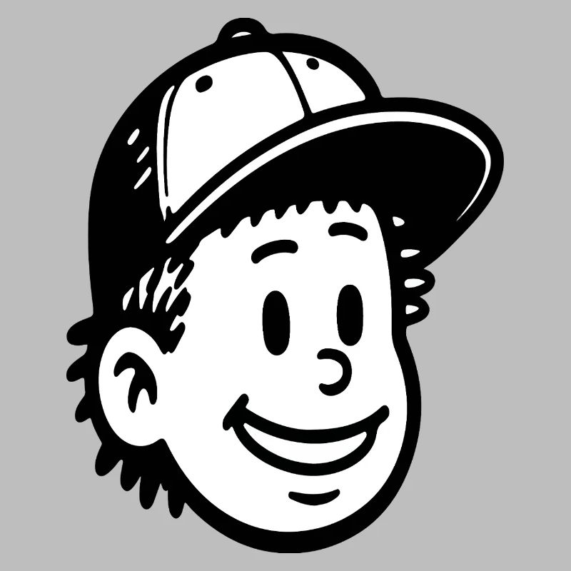 Verspieltes Cartoon Junge Gesicht Design
