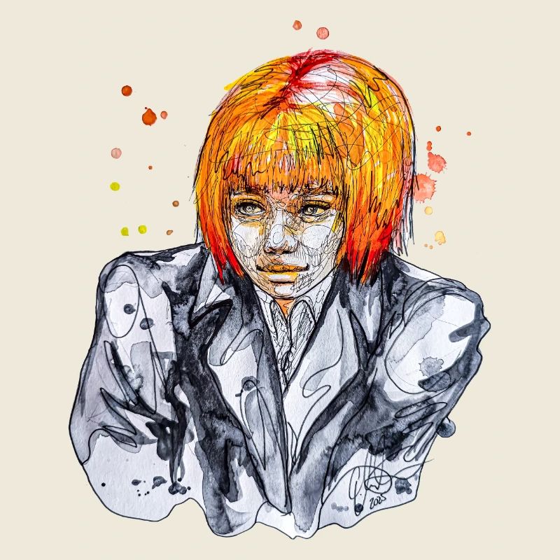 Illustration timide aquarelle carographique