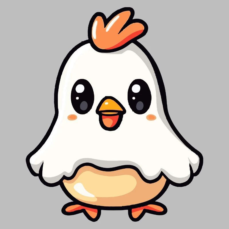 Chicken Halloween Comic Ghost