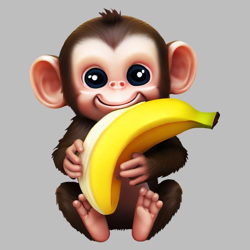 Chimpanzee with banana - monkey lover design