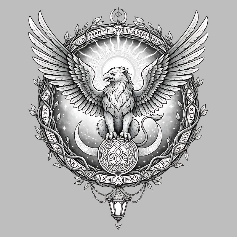 Cosmic Eagle with Rune Ring