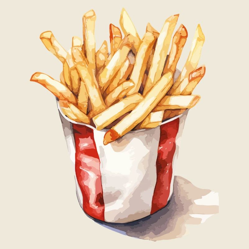 Pommes Frites Kunst Illustration