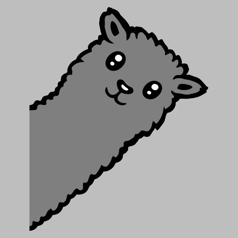 Graues Alpaka Lama Kopf neugieriger witziger Blick