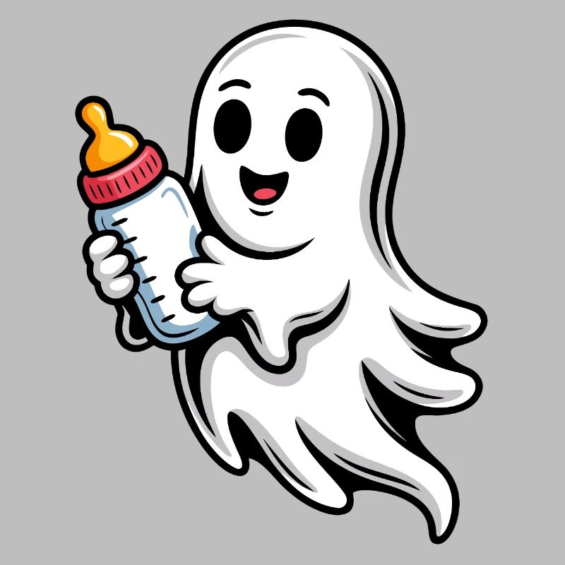 Kleiner Geist mit Fläschchen