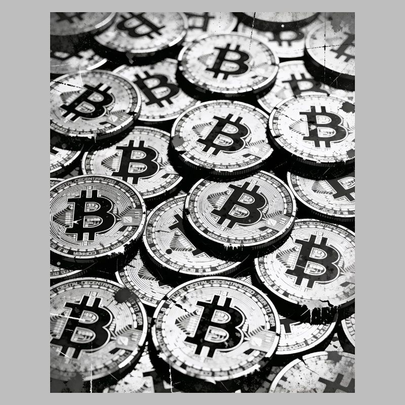 Mosaïque de pièces Bitcoin