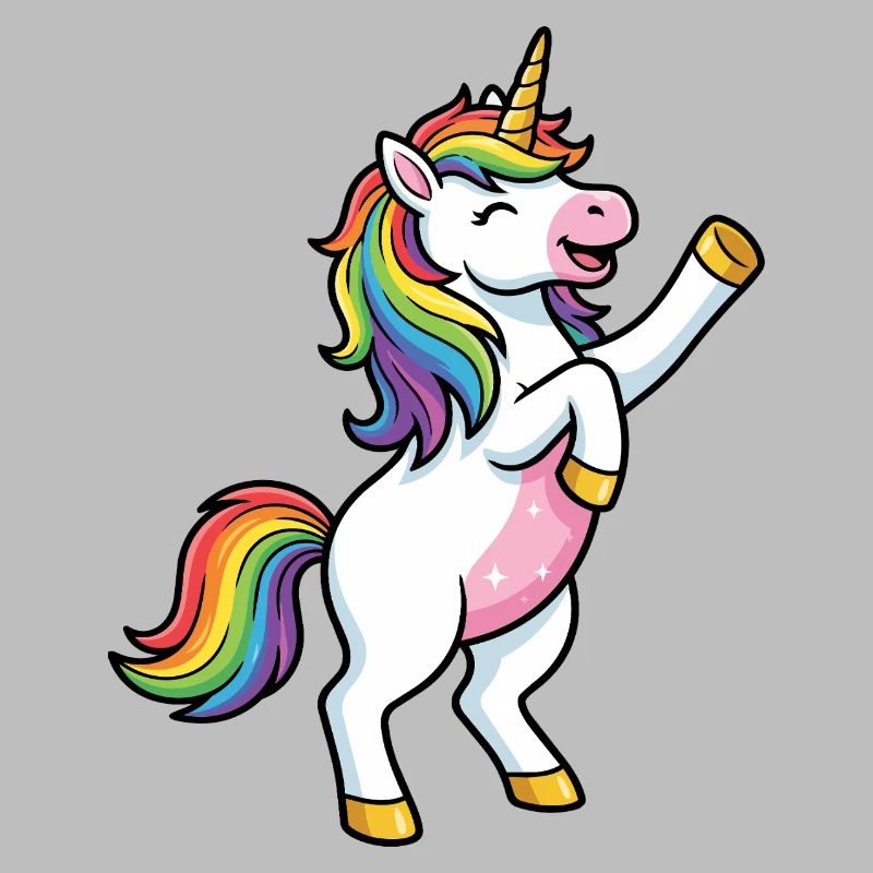 Regenbogen-Einhorntanz