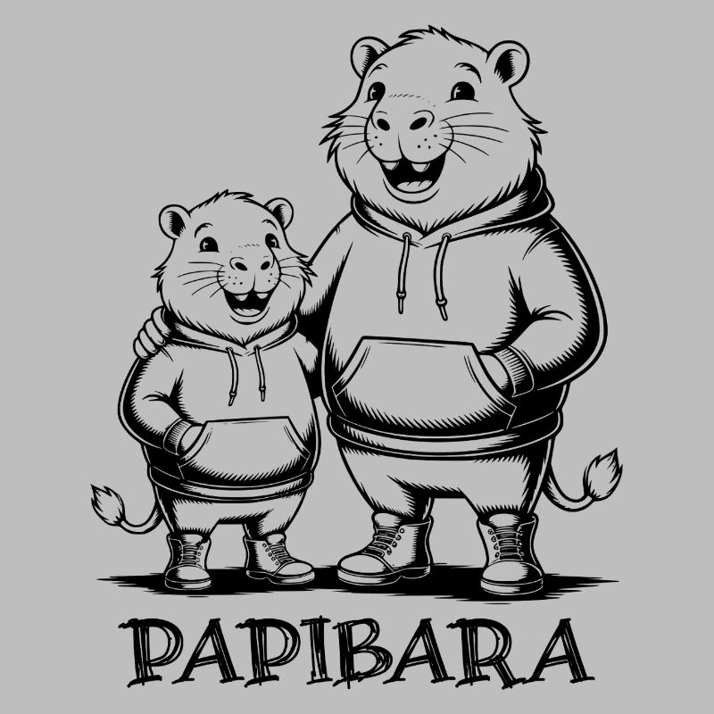 Papibara Papi Capybara Vater Lustig Papa Vatertag