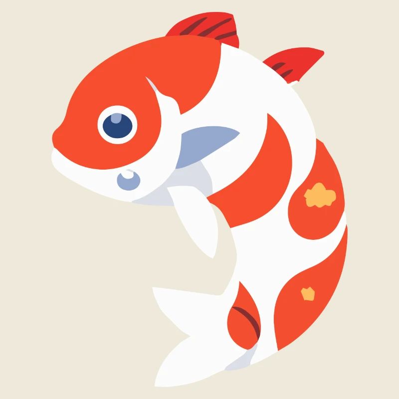 Poisson koï blanc et rouge