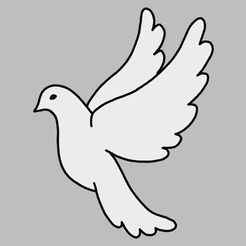 Silhouette de la colombe blanche