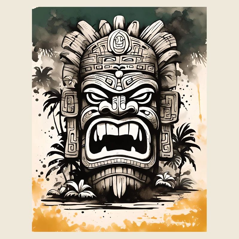Masque Tiki Asie Art