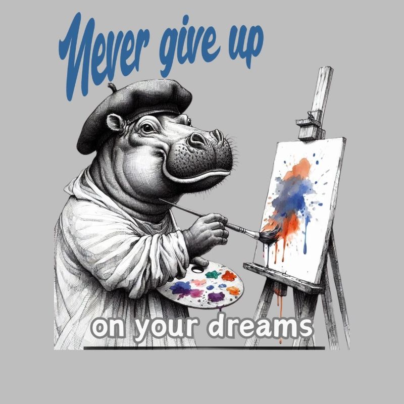 Never give up Painter Hippo