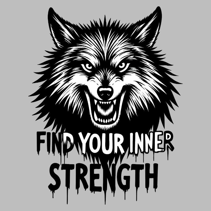 Grimmiger Wolf Emblem T-Shirt Design
