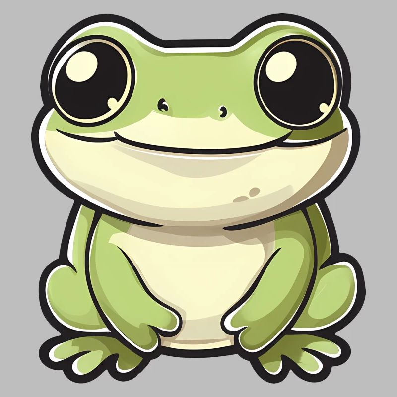mignon grenouille - Vert - Design joyeux.