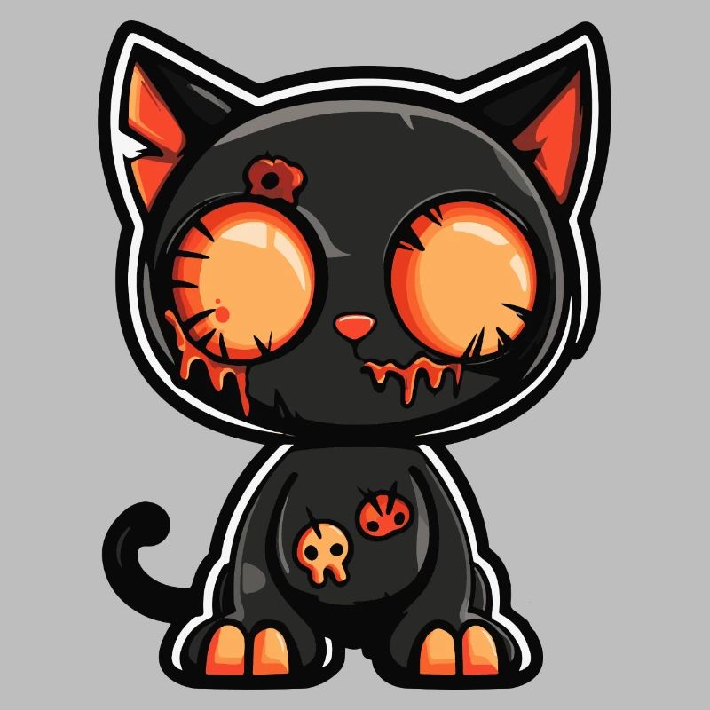Chat Halloween Bande dessinée drôle