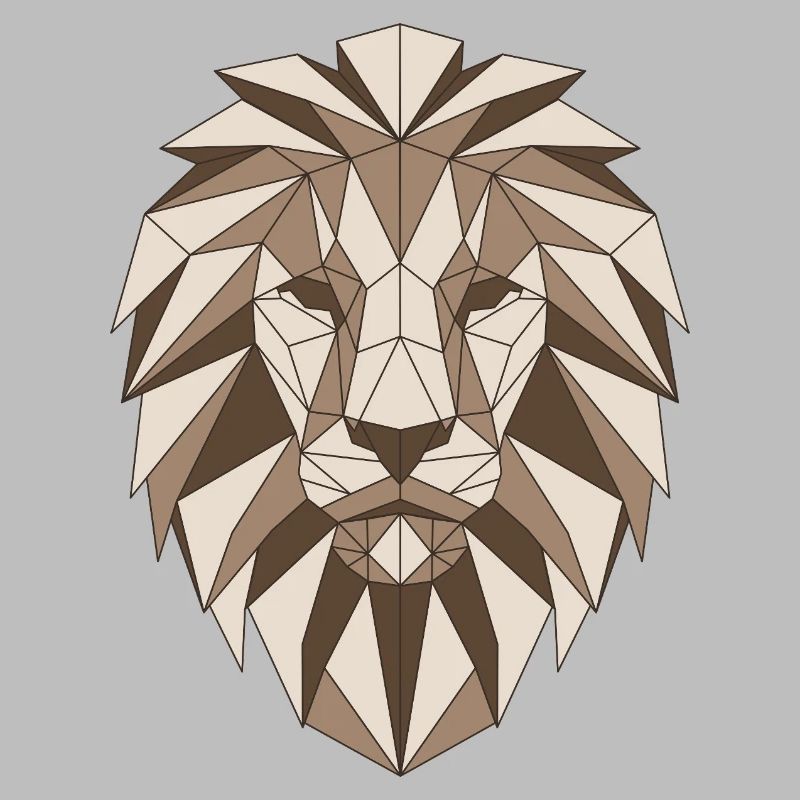 Geometric lion head