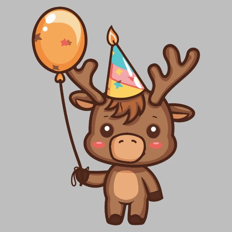 Elch Geburtstag Comic Süß