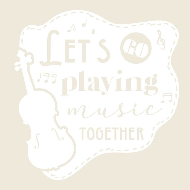 Let's go playing music - violon - blanc