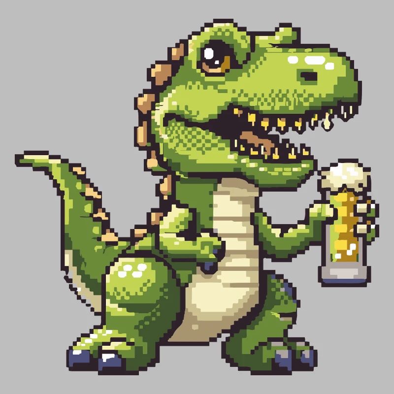 Dinosaurier T-Rex Pixel Bier