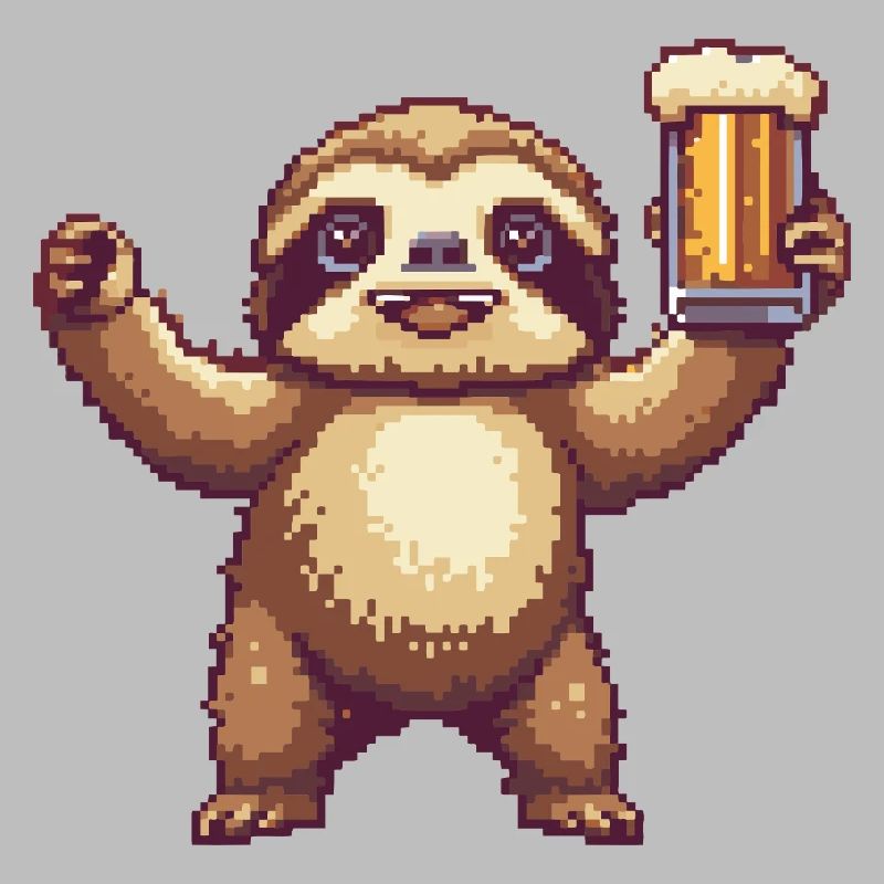 Faultier Pixel Bier