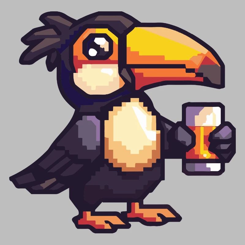 Toucan Bird Pixel Beer