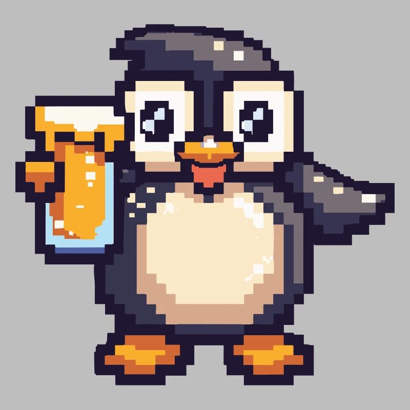 Pinguin Pixel Bier