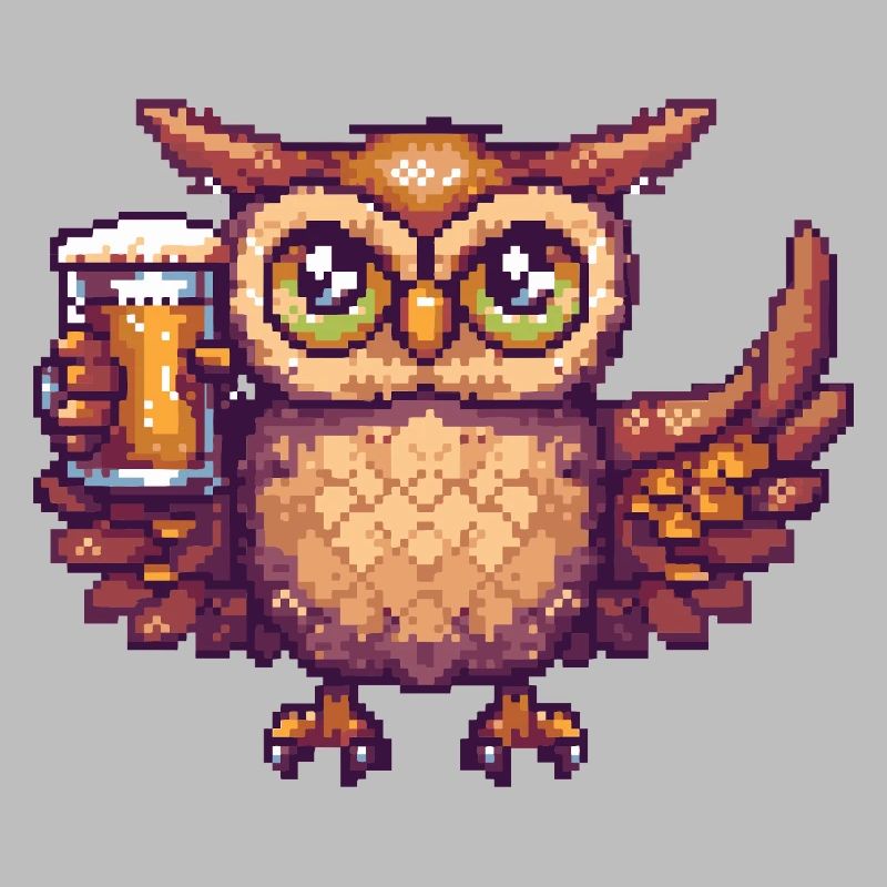 Eule Pixel Bier