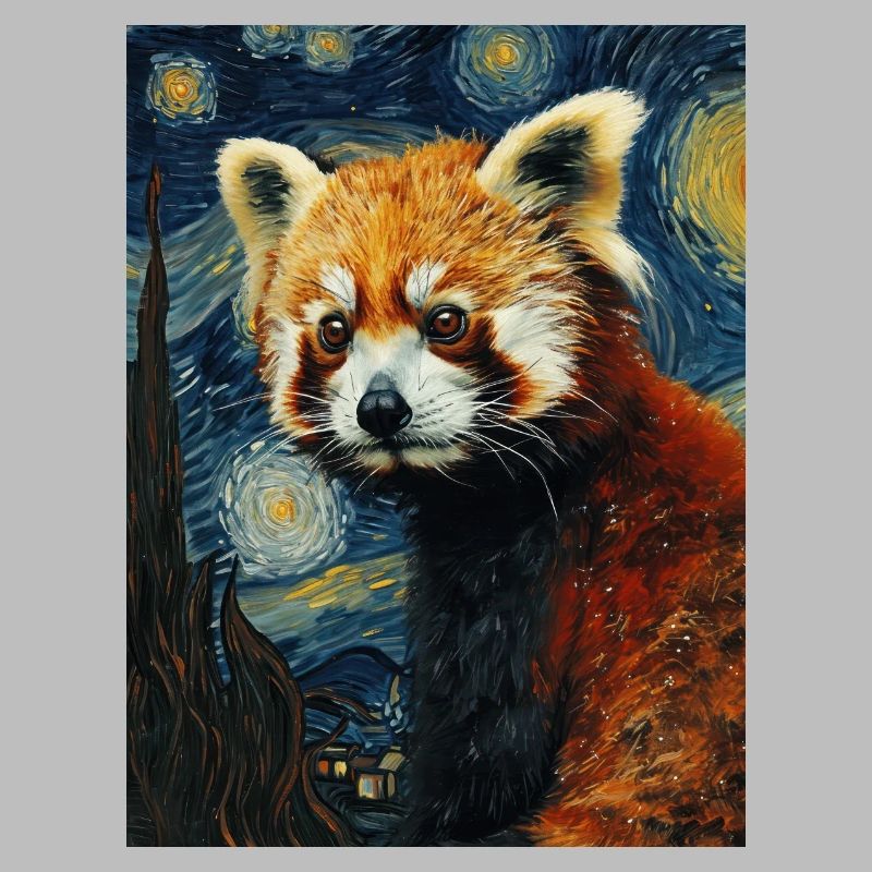 Red Panda, Van Gogh, Style