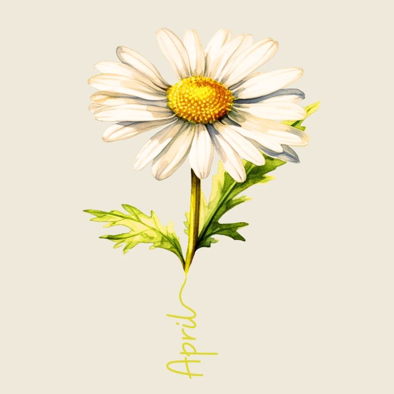 Spring Daisy with April Lettering