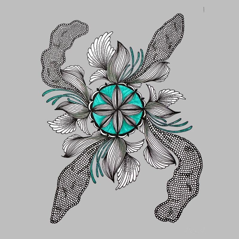 Fleur Étoile Déco Sarcelle