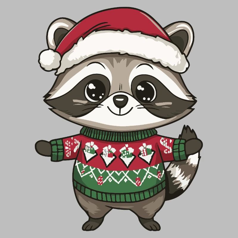 Waschbär Weihnachten