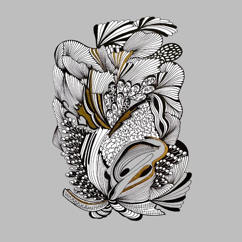 Accent doré du feuillage noir