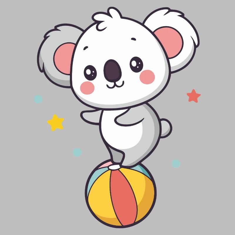 Süßer Koala auf Regenbogenballon