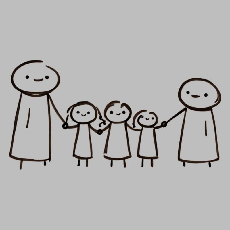 La famille main dans la main