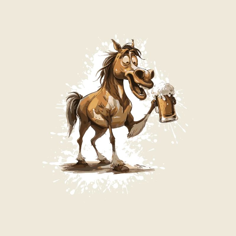 Pferd Bier Lustig