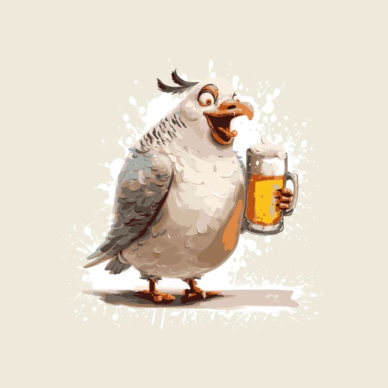 Taube Vogel Bier Lustig