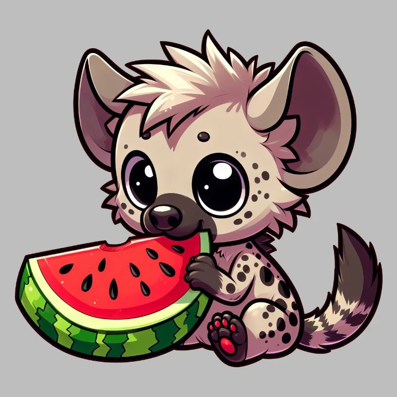 Hyäne mit Wassermelone Sommerfrucht