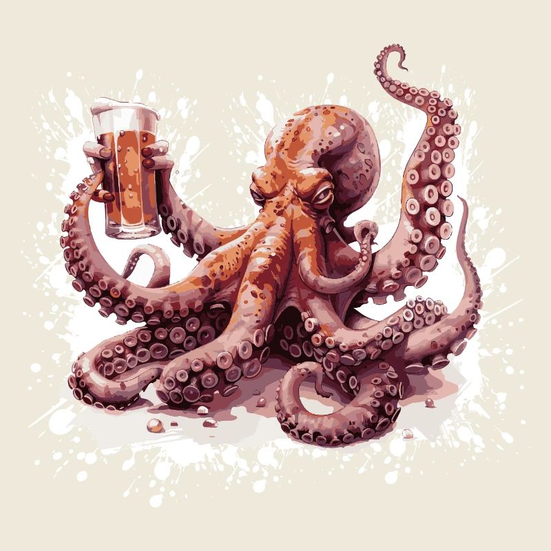 Oktopus Bier Lustig