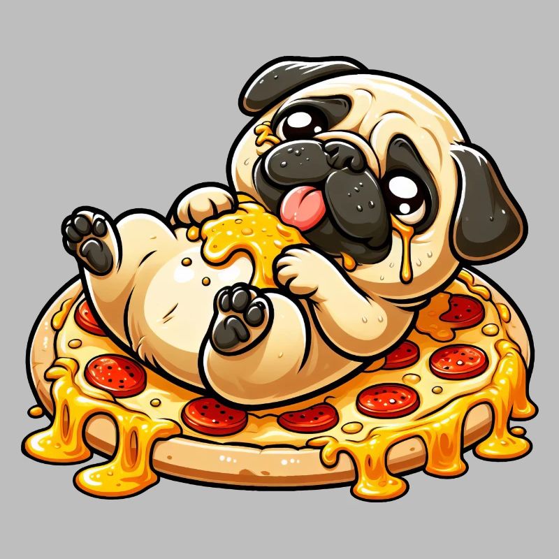 Pug Loves Pizza: Cheese Lover Design