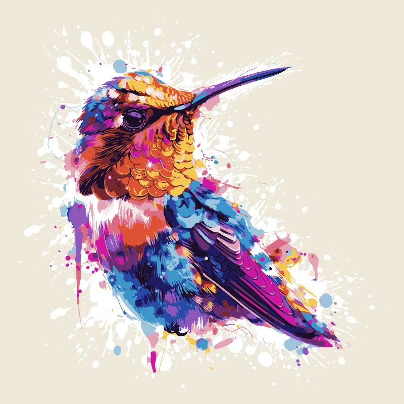 Bunter Kolibri Aquarell Spritzer